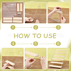 Прямоугольный акриловый органайзер с деревянными минифигурками ODIS-WH0038-102B