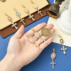 4 pendentif décoratif en alliage émaillé et strass&nbsp;HJEW-YW00493-01