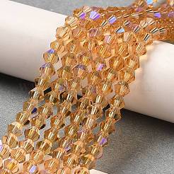 Прозрачные стеклянные бусины гальваническим пряди&nbsp;LS-GLAA-F029-3mm-D18