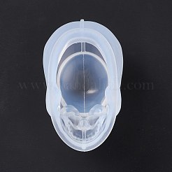 DIY 肖像彫刻 キャンドル作り シリコン像型  ハロウィンモチーフ  3dスカル  ゴーストホワイト  6.6x7.7x11cm  内径：8.2x4.4のCM&nbsp;DIY-E055-45