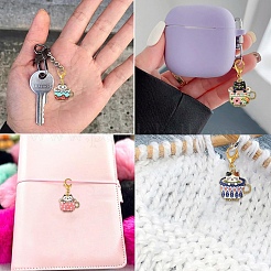 24 шт. 6 стиля подвесных украшений из эмалевого сплава с печатью&nbsp;HJEW-YW00247