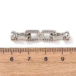 Messing Micro Pave klare Zirkonia Falte über Verschlüsse&nbsp;KK-D259-03P