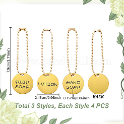 12 Stück 3 Stile 304 Edelstahl Geschenkanhänger&nbsp;AJEW-GA0009-76G