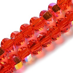 Прозрачные стеклянные бусины гальваническим пряди&nbsp;GLAA-Q099-C01-M01