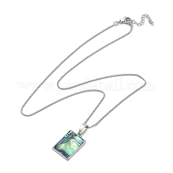 Collana con pendenti in conchiglia paua naturale con placcatura a cremagliera&nbsp;NJEW-B104-01D-01P