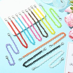 10 шт. 10-х цветные акриловые кабельные цепи-колпачки&nbsp;HJEW-CJ00006