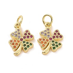 Латунные микро-паве красочные кубические циркониевые подвески&nbsp;KK-E068-VF123