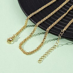 Ожерелья из двухжильных цепочек из латуни толщиной 3 мм&nbsp;NJEW-C094-02G