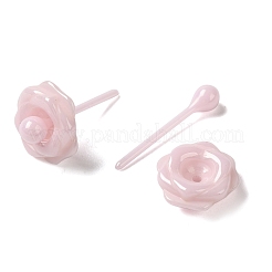 Orecchini a bottone in ceramica con zirconi e bioceramica ipoallergenica&nbsp;EJEW-F340-01A