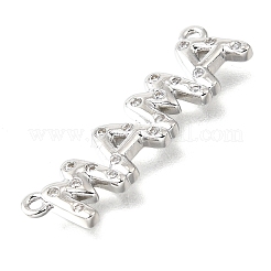 День матери латунные микро-паве прозрачные кубические цирконии слово мама соединительные подвески KK-V007-36P