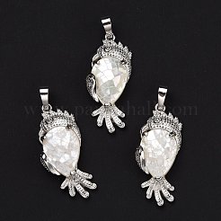 Экологически чистые подвески из латуни с покрытием из натуральной белой раковины&nbsp;SSHEL-M020-01P-05