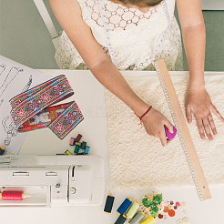 Вышивка полиэфирными лентами в этническом стиле&nbsp;OCOR-WH0079-40B