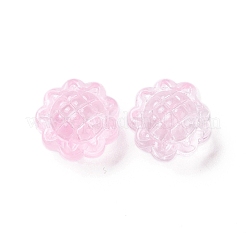透明なスプレー塗装ガラスビーズ  ヒマワリ  パールピンク  15x10mm  穴：1.2mm&nbsp;GLAA-I050-06H
