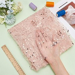 Gestickte Polyester-Mesh-Stoffe mit Stern-Mond-Muster&nbsp;DIY-WH0430-384B