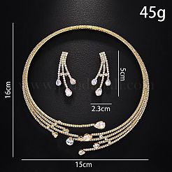 Set di orecchini a goccia in lega e strass e collane multistrato per donna&nbsp;WG6BF78-02