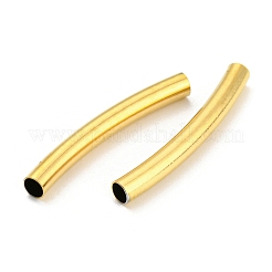 304ステンレスチューブビーズ  カーブチューブ  ゴールドカラー  25x3mm  穴：2.5mm&nbsp;STAS-B047-27I-G