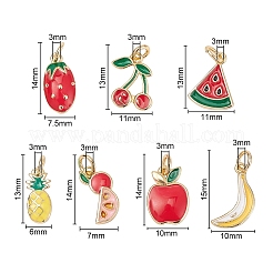 7шт 7 стиля латунные эмалевые подвески&nbsp;KK-YW0001-34