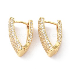 Латунные микро проложить серьги обруча кубического циркония ZIRC-P090-03G
