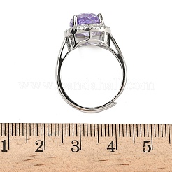 925 серебряное кольцо с кубическим цирконием в микропаве&nbsp;RJEW-B134-01A-04