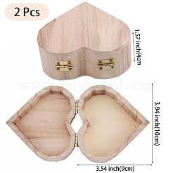 2 x Aufbewahrungsbox für Schmuck aus Herzholz.&nbsp;OBOX-DJ0001-04