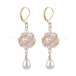 Стеклянные серьги-капли с застежкой-рычагом EJEW-MZ00531-03