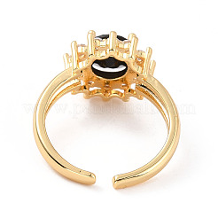 Кубический цирконий плоское круглое открытое кольцо-манжета RJEW-C024-09G