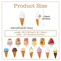 13 шт. 13 стиля серии «мороженое» смоляные латунные булавки для лацканов для одежды рюкзака JEWB-CJ0001-57