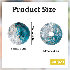 300шт прозрачные акриловые бусины с кракле&nbsp;CACR-SP0001-01B