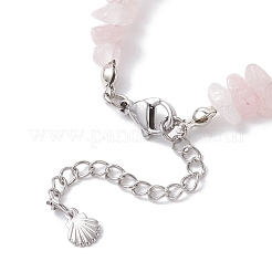 Браслеты из круглых бусин из натурального розового кварца и стеклянных ракушек&nbsp;BJEW-JB12303-03