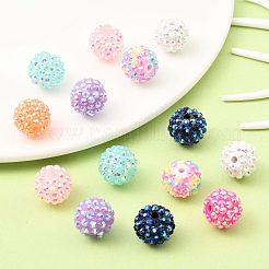 Бусины со стразами из смолы FIND-P027-G