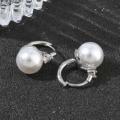 Boucles d'oreilles créoles en laiton micro pavé de zircons cubiques pour femmes&nbsp;EJEW-A168-22P