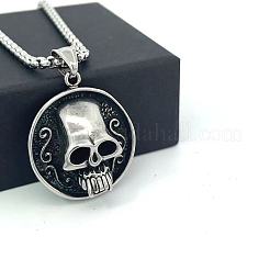 Винтажные ожерелья из нержавеющей стали с подвеской в виде черепа в стиле панк для мужчин VH5212