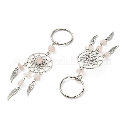 Брелок из розового кварца с натуральными чипсами KEYC-YW0001-01