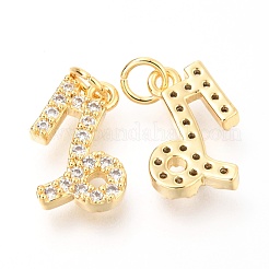 Breloques en laiton zircon cubique transparent&nbsp;ZIRC-O036-30G-C
