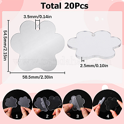 20 шт. прозрачные пустые акриловые подвески TACR-SC0001-18