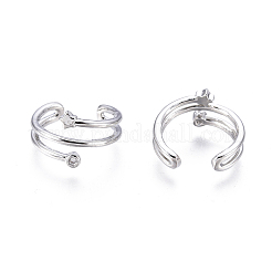 Латунные серьги-манжеты из прозрачного кубического циркония&nbsp;LS-EJEW-I249-02P