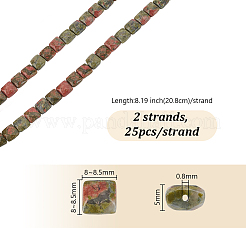 2 нить натуральных бусин из унакита G-GA0001-83
