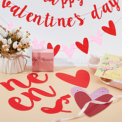 2 набор из 2 бумажных флажков в стиле Дня святого Валентина&nbsp;AJEW-CP0005-86