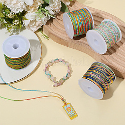 4 рулон 4-цветного сегментно окрашенного круглого нейлонового шнура с китайским узлом&nbsp;WCOR-SC0001-02A