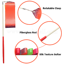 2 шт. 2-х видов поликоттоновых танцевальных лент с палочкой&nbsp;AJEW-CN0001-71