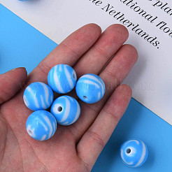 Непрозрачные полосатые акриловые бусины&nbsp;MACR-S373-27B-09