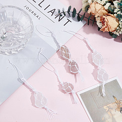 4 шт. подвесные украшения из натурального кварцевого кристалла и розового кварца HJEW-DR00216