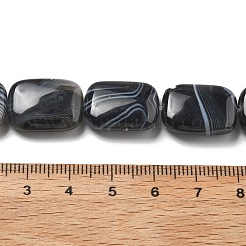 Натуральный черный агат бисер нитей G-K392-B02-13x18mm