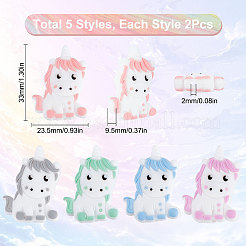 10шт 5 цвета силиконовые бусины SIL-SC0001-13