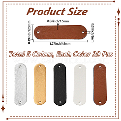 100 Stück ovale PU-Lederetiketten in 5 Farben&nbsp;DIY-CY0004-10