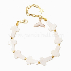 Женские браслеты из ракушек и жемчуга из бисера BJEW-JB12427