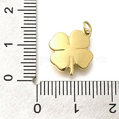 イオンプレーティング（IP）304ステンレススチールチャーム  丸カン付き  クローバーチャーム  14KGP本金メッキ  14x13x3mm  穴：2.5mm&nbsp;STAS-K263-58C-G