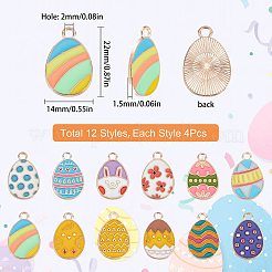 Подвески из сплава эмали 48шт 12 стиля ENAM-SC0002-99