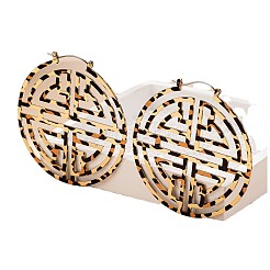 Серьги-кольца из сплава с леопардовым принтом FS-WG28523-01