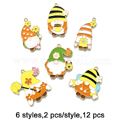 12 шт. 6 стиля эмалевые подвески из сплава с пчелиной тематикой&nbsp;FIND-FP0002-92